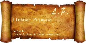 Linkner Primusz névjegykártya